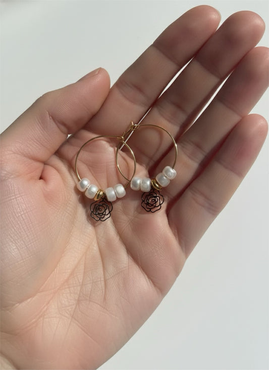 BOUCLES D’OREILLES « ROSE »